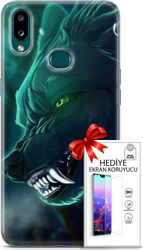 Samsung Galaxy A10S Kılıf Orijinal Seri Cardano 17 Vahşi Kurt Yumuşak Kılıf + Ekran Koruyucu