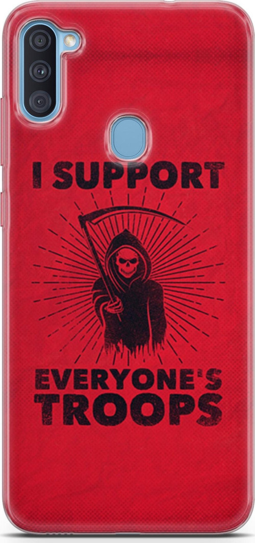 Samsung Galaxy A11 Kılıf Orijinal Seri Typo 11 I Support Everyone'S Troops 4K Baskılı Kılıf