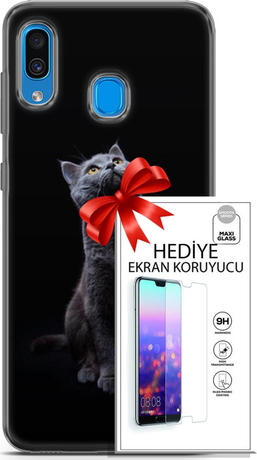 Samsung Galaxy A20 Kılıf Orijinal Seri Scotish-British 21 British Shorthair Portre Darbe Önleyici Kapak