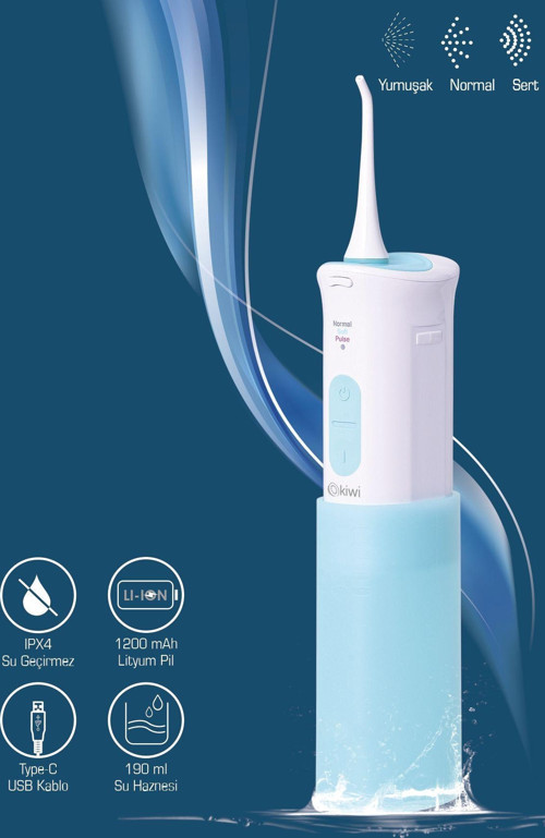 Ktb-6050 Taşınabilir Ağız Duşu Şarj Edilebilir Diş Protez Bakım Ve Ağız Duşu-Mavi