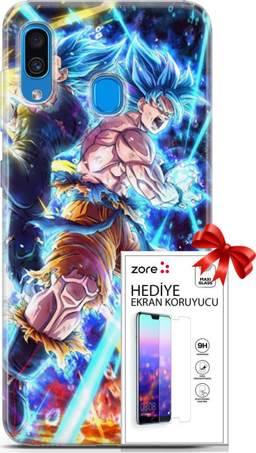 Samsung Galaxy A20 Kılıf Orijinal Seri Supers 11 Dragon Ball Anime 4K Baskılı Kılıf + Ekran Koruyucu