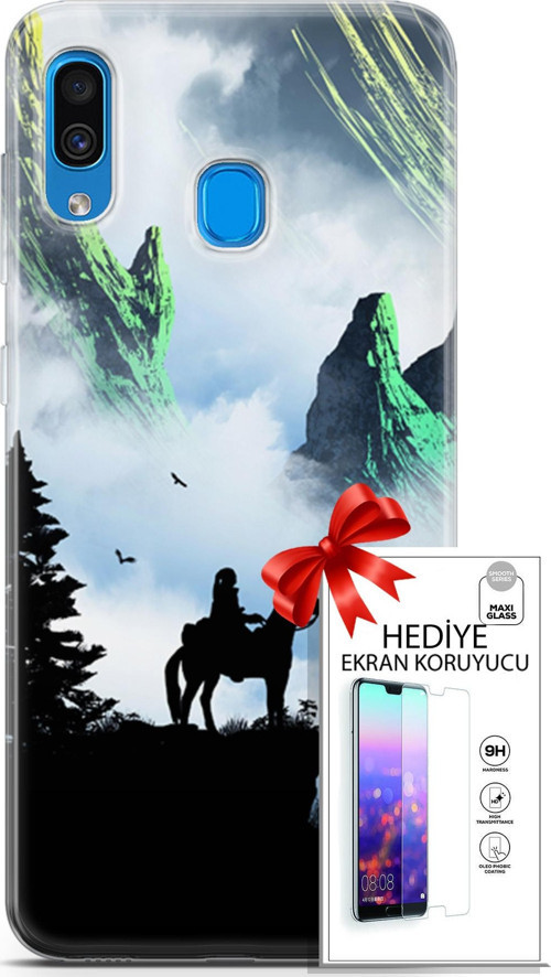 Samsung Galaxy A20 Kılıf Orijinal Seri Algorand 25 Atlı Soyulmayan Kılıf + Ekran Koruyucu Full Koruma