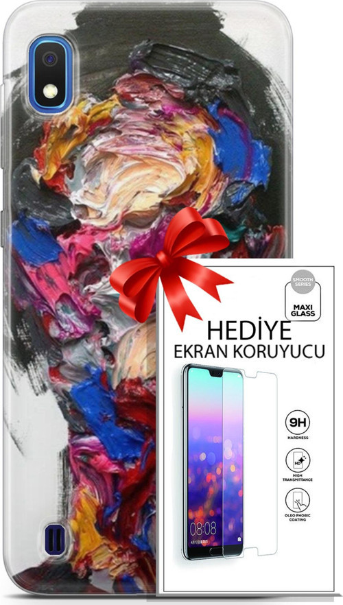Samsung Galaxy A10 Kılıf Orijinal Seri Soul 02 Sanatsal Kapak Ve Ekran Koruyucu