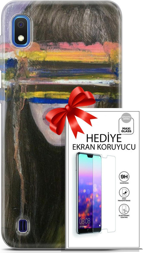 Samsung Galaxy A10 Kılıf Orijinal Seri Soul 21 Gözü Maskeli Darbe Önleyici Kapak + Ön Ekran Koruyucu