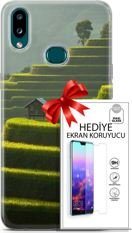 Samsung Galaxy A10S Kılıf Orijinal Seri Fantasy 23 Çay Tarlası Telefon Kabı Ve Ekran Koruyucu