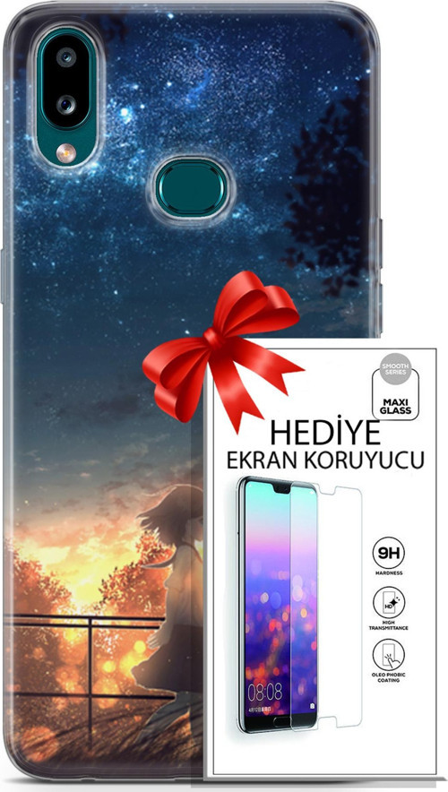 Samsung Galaxy A10S Kılıf Orijinal Seri Fantasy 21 Anime Yıldızlar Darbe Önleyici Kapak + Ön Ekran Koruyucu