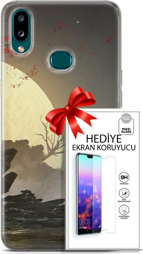 Samsung Galaxy A10S Kılıf Orijinal Seri Fantasy 29 Anime Savaşçı Leke Tutmaz Kapak + Ekran Koruyucu