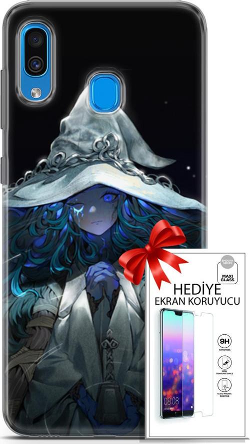 Samsung Galaxy A20 Kılıf Orijinal Seri Cardano 28 Şapkalı Kız İz Bırakmayan Kılıf + Ön Ekran Koruyucu