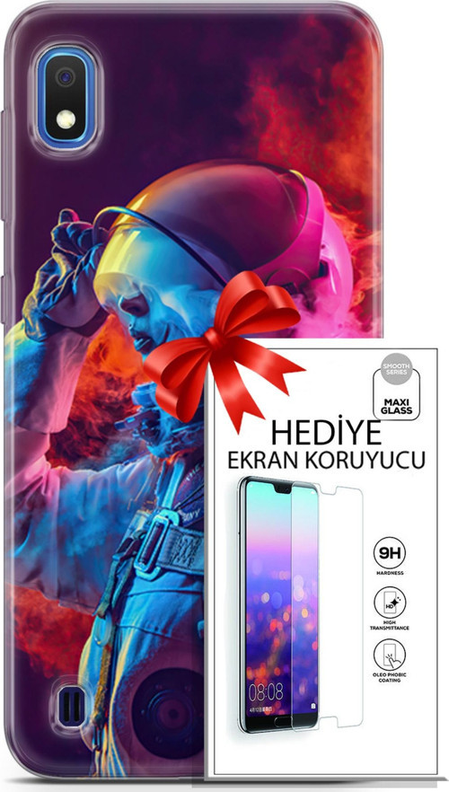 Samsung Galaxy A10 Kılıf Orijinal Seri Neo 18 Spider Man Noir Parlak Kılıf + Ekran Koruyucu Full Koruma