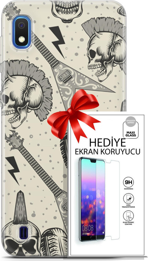 Samsung Galaxy A10 Kılıf Orijinal Seri Punky 20 Trash Punk Renkli Kılıf Ekran Koruyucu