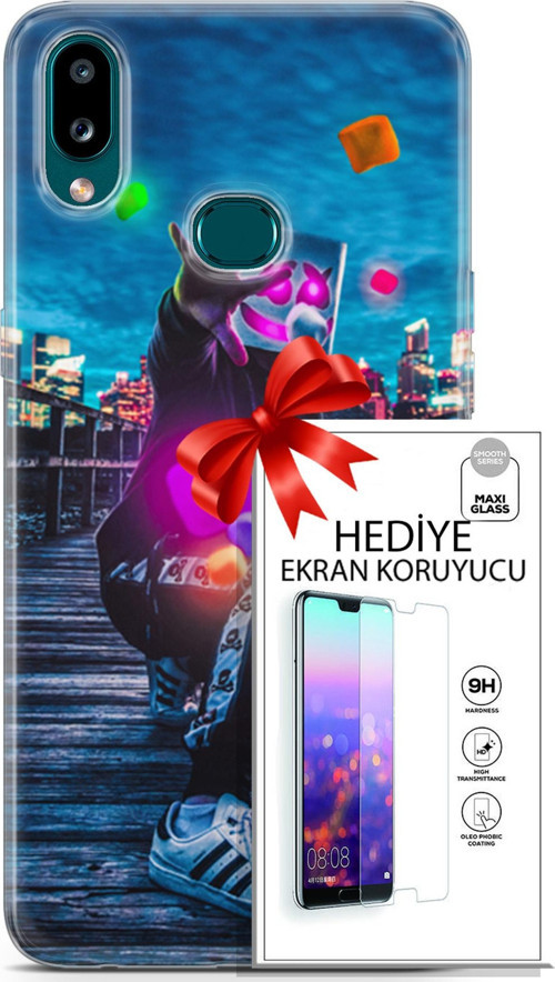 Samsung Galaxy A10S Kılıf Orijinal Seri Neo 28 Örümcek Kız İz Bırakmayan Kılıf + Ön Ekran Koruyucu