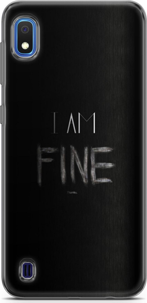 Samsung Galaxy A10 Kılıf Orijinal Seri Typo 04 I Am Fine Silikon Kılıf