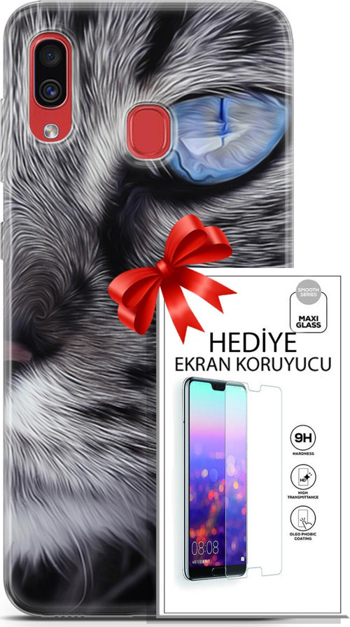 Samsung Galaxy A30 Kılıf Orijinal Seri Scotish-British 30 Norveç Orman Kedisi Kenarları Şeffaf Kapak
