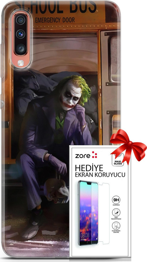 Samsung Galaxy A70 Kılıf Orijinal Seri Supers 05 Joker Poster Koruma Kılıfı + Ekran Koruyucu