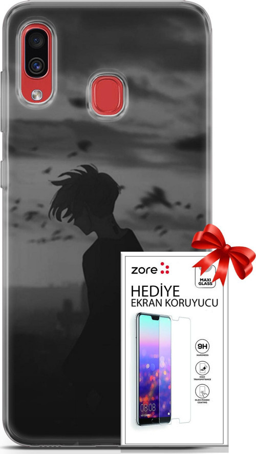 Samsung Galaxy A30 Kılıf Orijinal Seri Supers 26 Gambar Anime Soft Kapak + Ekran Koruyucu