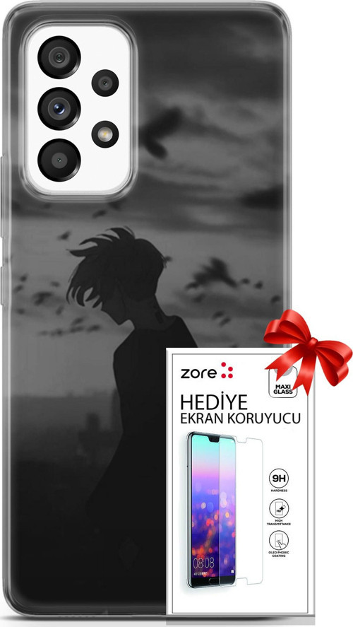 Samsung Galaxy A53 5G Kılıf Orijinal Seri Supers 26 Gambar Anime Soft Kapak + Ekran Koruyucu