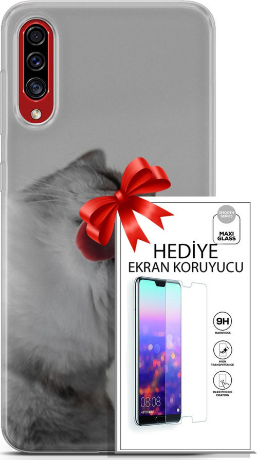 Samsung Galaxy A50S Kılıf Orijinal Seri Scotish-British 07 British Shorthair Desenli Kılıf + Ön Ekran Koruyucu