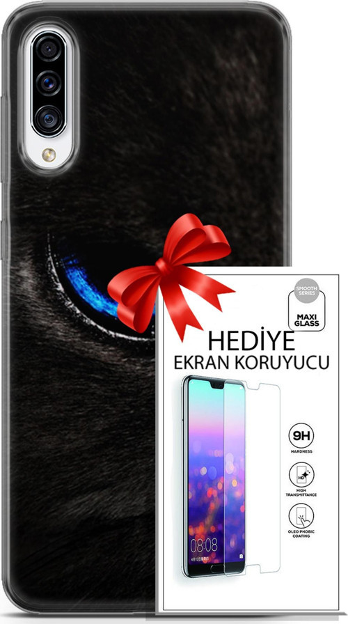 Samsung Galaxy A70S Kılıf Orijinal Seri Scotish-British 25 Maine Coon Soyulmayan Kılıf + Ekran Koruyucu