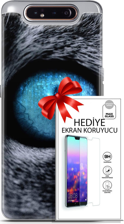 Samsung Galaxy A80 Kılıf Orijinal Seri Scotish-British 29 Pov Eye Leke Tutmaz Kapak + Ekran Koruyucu