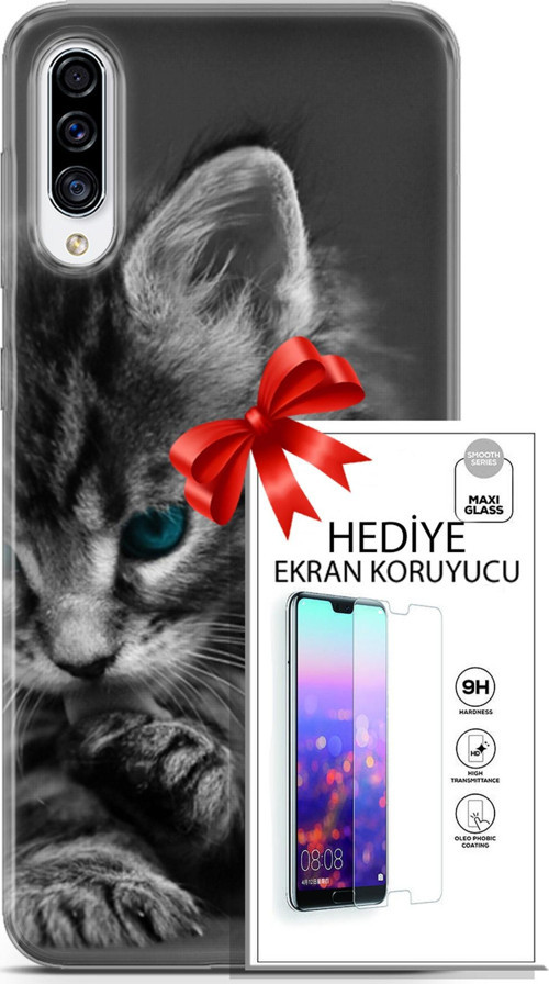 Samsung Galaxy A70S Kılıf Orijinal Seri Scotish-British 19 Mavi Gözlü Ragdoll Tam Koruma Kılıf + Ekran Koruyucu