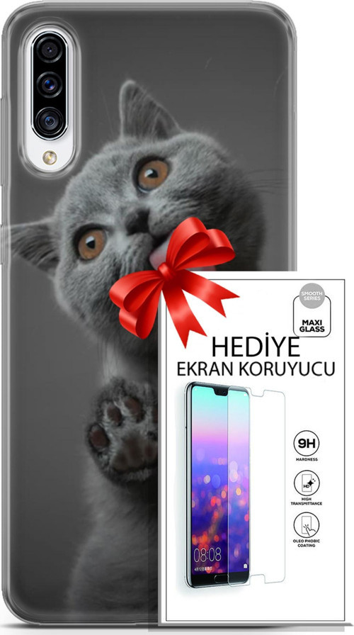 Samsung Galaxy A70S Kılıf Orijinal Seri Scotish-British 09 Yavru Kedi Uv Kılıf Ve Ekran Koruyucu