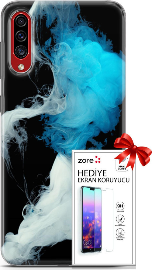 Samsung Galaxy A50S Kılıf Orijinal Seri Supers 06 Soyut Duman Koruyucu Kapak Ekran Koruyucu