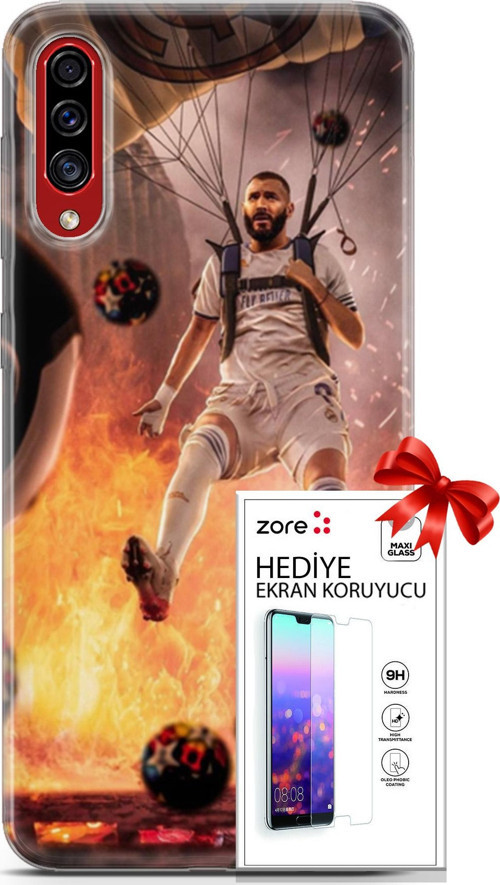 Samsung Galaxy A50S Kılıf Orijinal Seri Supers 03 Karim Benzema Real Madrid Arka Kapak + Ekran Koruyucu
