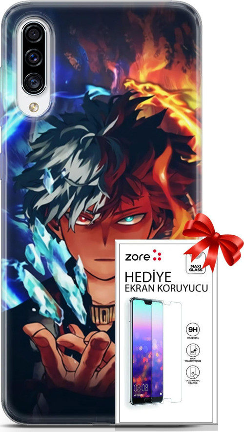 Samsung Galaxy A70S Kılıf Orijinal Seri Supers 13 Todoraki Anime Case Kapak Ekran Koruyucu