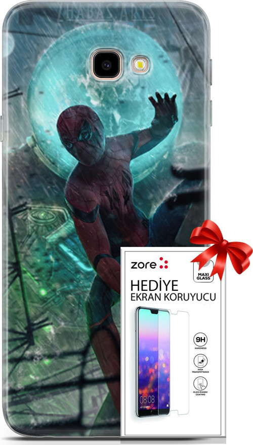 Samsung Galaxy J4 Plus Kılıf Orijinal Seri Supers 19 Marvel Movie Tam Koruma Kılıf + Ekran Koruyucu