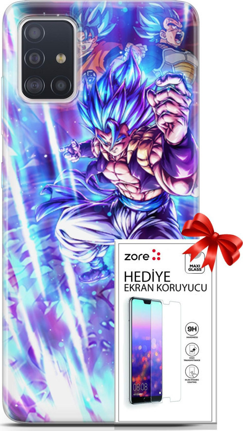 Samsung Galaxy A71 Kılıf Orijinal Seri Supers 17 Dragon Gogeta Anime Yumuşak Kılıf + Ekran Koruyucu