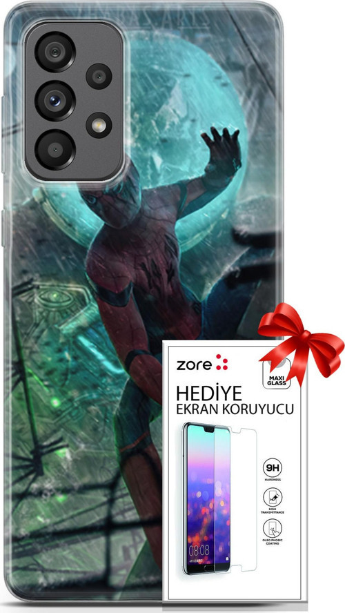 Samsung Galaxy A73 5G Kılıf Orijinal Seri Supers 19 Marvel Movie Tam Koruma Kılıf + Ekran Koruyucu