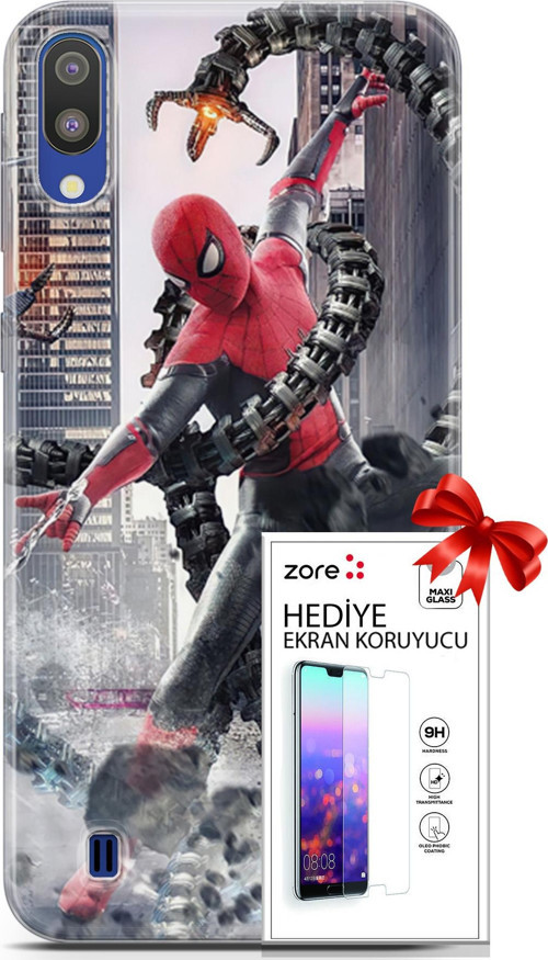 Samsung Galaxy M10 Kılıf Orijinal Seri Supers 25 No Way Home Soyulmayan Kılıf + Ekran Koruyucu Full