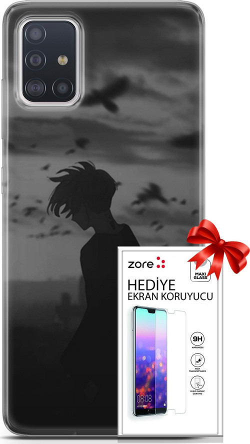 Samsung Galaxy A71 Kılıf Orijinal Seri Supers 26 Gambar Anime Soft Kapak + Ekran Koruyucu