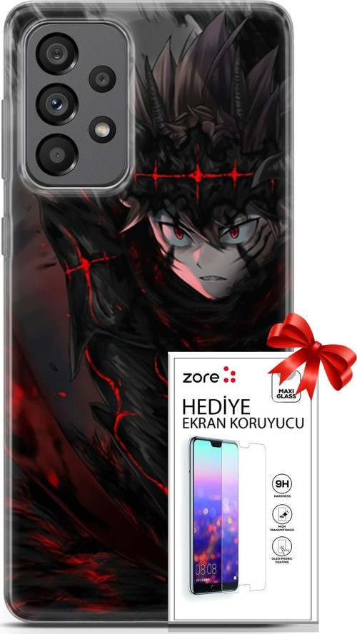 Samsung Galaxy A73 5G Kılıf Orijinal Seri Supers 14 Asta Devil Anime Cover Kılıf + Ön Ekran Koruyucu