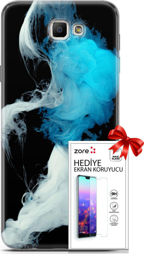 Samsung Galaxy J7 Prime Kılıf Orijinal Seri Supers 06 Soyut Duman Koruyucu Kapak Ekran Koruyucu