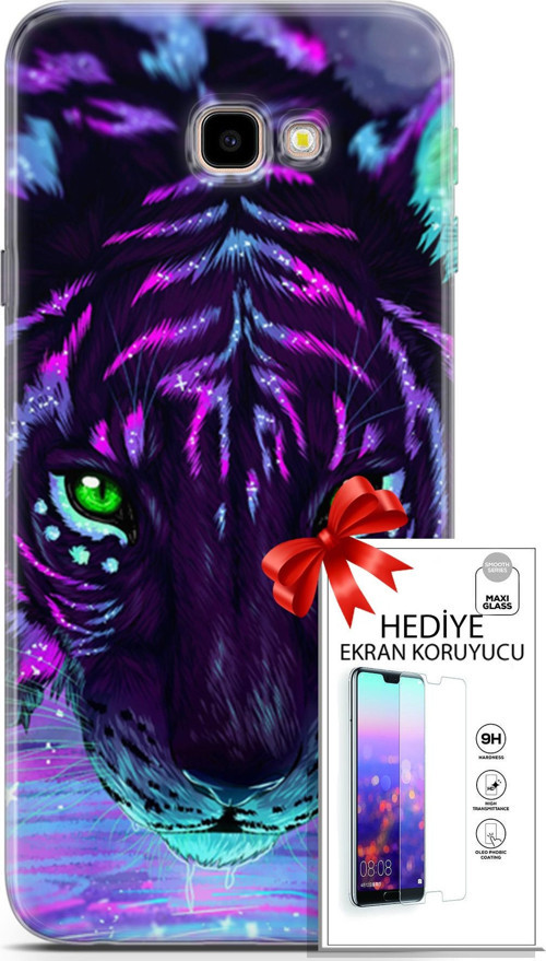 Samsung Galaxy J4 Plus Kılıf Orijinal Seri Algorand 16 Pembe Neon Hediyelik Kılıf Ve Ekran Koruyucu