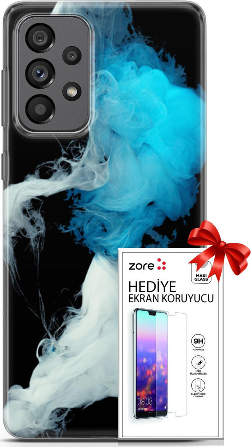 Samsung Galaxy A73 5G Kılıf Orijinal Seri Supers 06 Soyut Duman Koruyucu Kapak Ekran Koruyucu