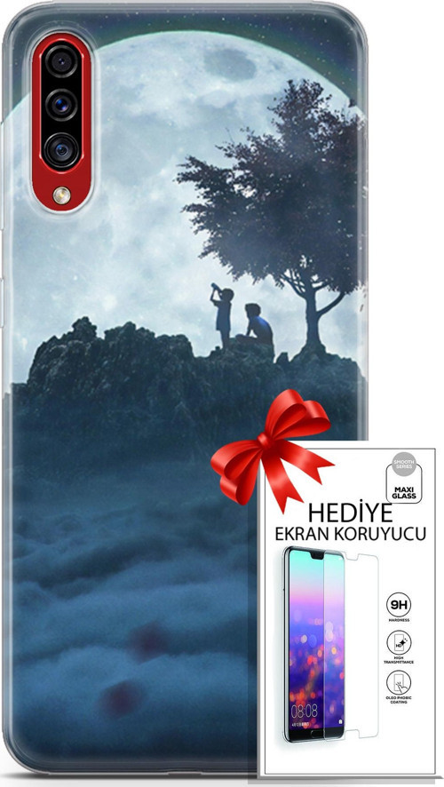 Samsung Galaxy A50S Kılıf Orijinal Seri Algorand 21 Ayışığında Darbe Önleyici Kapak + Ön Ekran Koruyucu