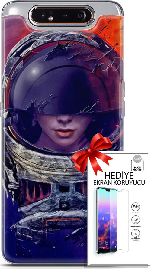 Samsung Galaxy A80 Kılıf Orijinal Seri Algorand 17 Astrolojika Yumuşak Kılıf + Ekran Koruyucu