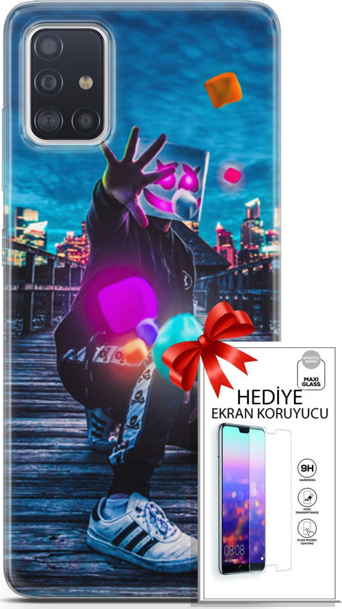 Samsung Galaxy A71 Kılıf Orijinal Seri Algorand 10 Köprü Full Hd Kılıf + Ekran Koruyucu