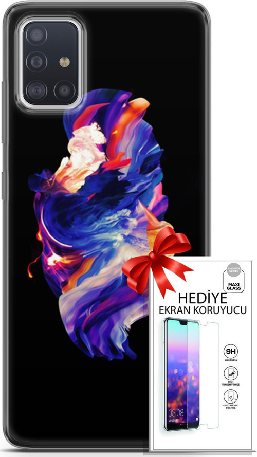 Samsung Galaxy A71 Kılıf Orijinal Seri Cardano 12 Wallpapaer Tasarım Kılıf + Ekran Koruyucu