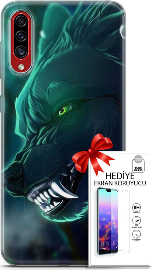 Samsung Galaxy A50S Kılıf Orijinal Seri Cardano 17 Vahşi Kurt Yumuşak Kılıf + Ekran Koruyucu