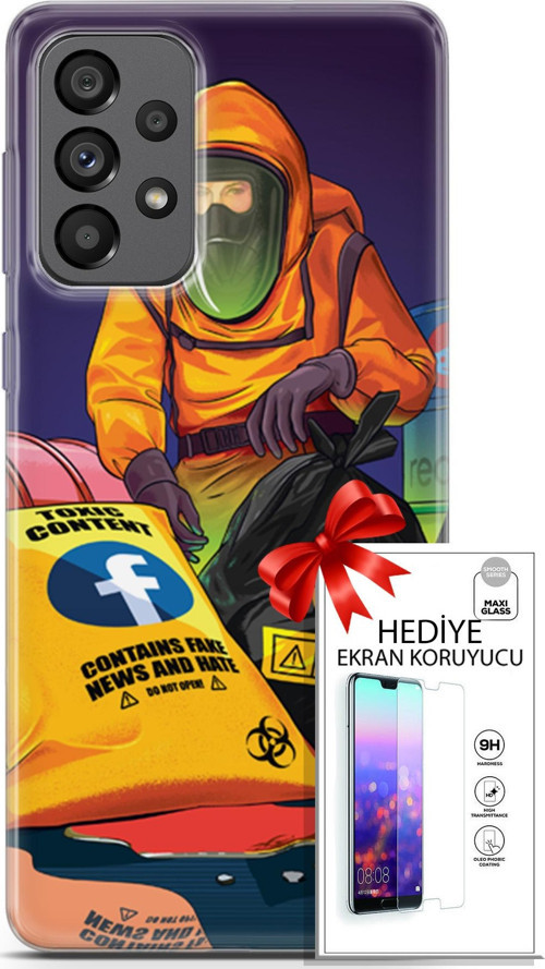 Samsung Galaxy A73 5G Kılıf Orijinal Seri Cardano 24 Toxic Darbe Emici Kılıf + Ekran Koruyucu