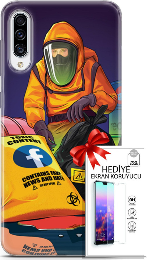 Samsung Galaxy A70S Kılıf Orijinal Seri Cardano 24 Toxic Darbe Emici Kılıf + Ekran Koruyucu