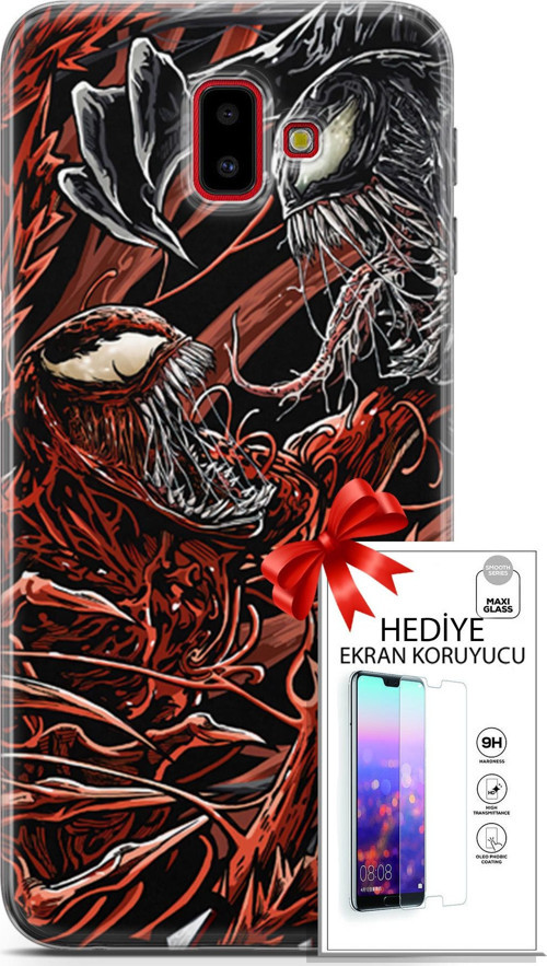 Samsung Galaxy J6 Plus Kılıf Orijinal Seri Cardano 21 Stranger Darbe Önleyici Kapak + Ön Ekran Koruyucu