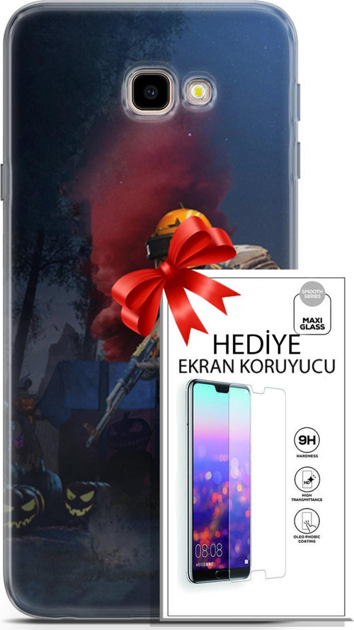 Samsung Galaxy J4 Plus Kılıf Orijinal Seri Pubg 25 Çatışma Soyulmayan Kılıf + Ekran Koruyucu Full Koruma