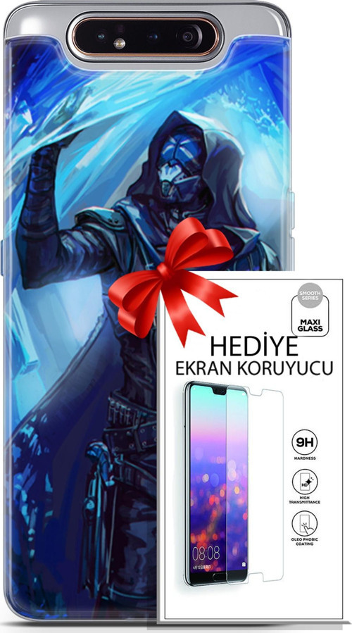 Samsung Galaxy A80 Kılıf Orijinal Seri Pubg 13 Maskeli Case Kapak Ekran Koruyucu