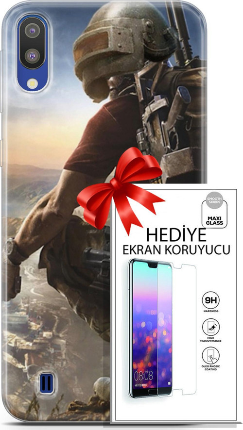 Samsung Galaxy M10 Kılıf Orijinal Seri Pubg 10 Mobile Full Hd Kılıf + Ekran Koruyucu