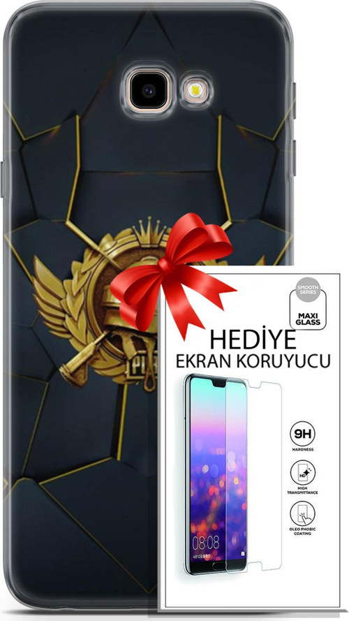 Samsung Galaxy J4 Plus Kılıf Orijinal Seri Pubg 16 Amblem Hediyelik Kılıf Ve Ekran Koruyucu