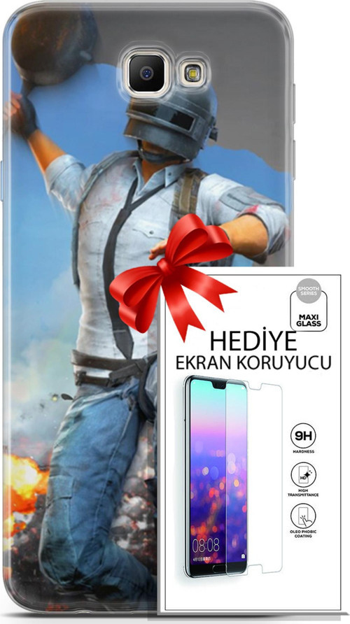 Samsung Galaxy J7 Prime Kılıf Orijinal Seri Pubg 01 Action Figur Telefon Kılıfı + Ekran Koruyucu